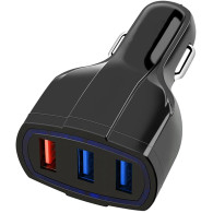 PLS34F Snabbladdare för bil qc 3.0 3xusb svart