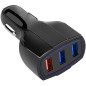 PLS34F Snabbladdare för bil qc 3.0 3xusb svart