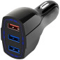 PLS34F Snabbladdare för bil qc 3.0 3xusb svart