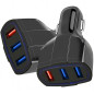 PLS34F Snabbladdare för bil qc 3.0 3xusb svart