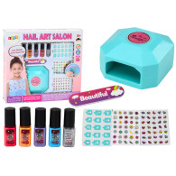 Zestaw Do Stylizacji Paznokci Manicure Lakiery Naklejki Suszarka