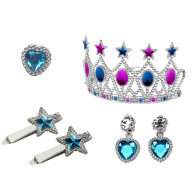 Setet Lilla Prinsessan Krona Örhängen Halsband Ring Manschettknappar