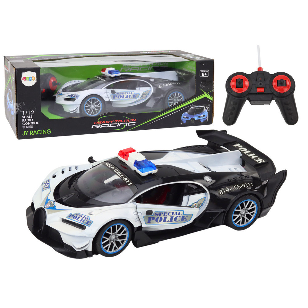 Auto Zdalnie Sterowane RC Policyjne w Skali 112 Biały