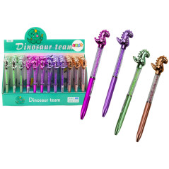 Kulpenna med Dinosaurie Diamanter Blått Bläck 0.7mm Mix