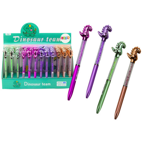 Kulpenna med Dinosaurie Diamanter Blått Bläck 0.7mm Mix