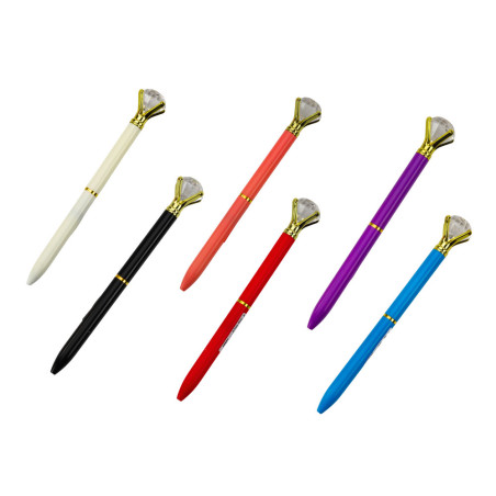 Kulspetspenna med blå diamantinsats 0,7 mm Mix
