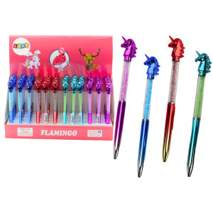 Pennan med enhörning, diamanter, blått bläck, 0,7 mm, mix.