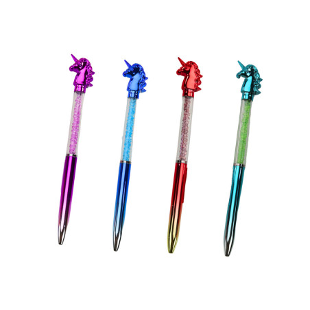 Pennan med enhörning, diamanter, blått bläck, 0,7 mm, mix.