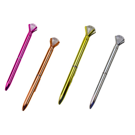 Pennan med diamant i blank blå färg och 0,7 mm bläckpatron, mixad.