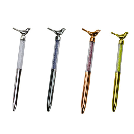 Kulpenna med Fågel Diamanter Blått Bläck 0,7mm Mix