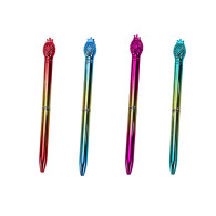 Długopis Z Ananasem W Połysku Złoto Kolorowy Niebieski Wkład 0.7mm Mix