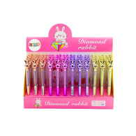 Długopis Z Zającem Diamenciki Niebieski Wkład 0.7mm Mix