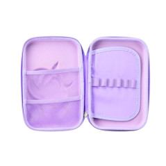 Stor Pennfodral med enhörning, fällbar 3D lila 23x15x5 cm