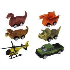 Lastbil Dinosaurie Transport Bilbana 6st Ljus Ljud Grön