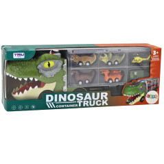 Lastbil Dinosaurie Transport Bilbana 6st Ljus Ljud Grön