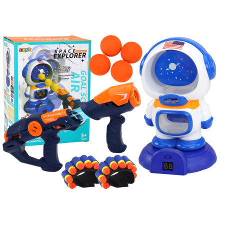Skicklighetsspel Skjuta Astronaut 2 Pistoler Kulor Pilar