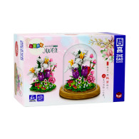 Set av blommor i en glasmonter 487 delar