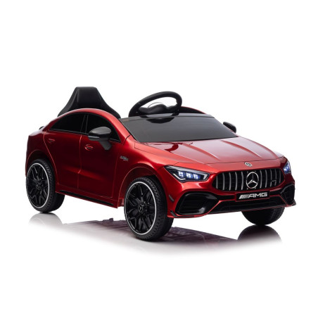 Bil På Batteri Mercedes CLA 45s AMG Röd Lackad Fyrhjulsdrift