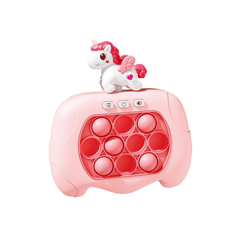 Sensorisk leksak enhörning Pop It med batteridrivna ljus och ljud, rosa.