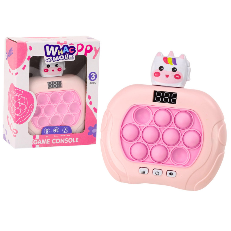 Spelet Pop-It Wac A Mole Unicorn Lights Sounds Pink Sensory.