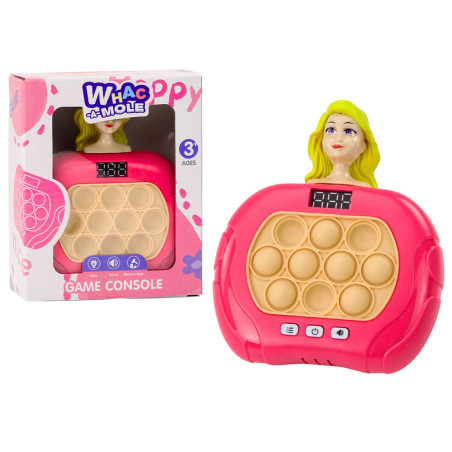 Spelet Pop-It Wac A Mole Light Up Doll Ljusljud Rosa Sensorisk