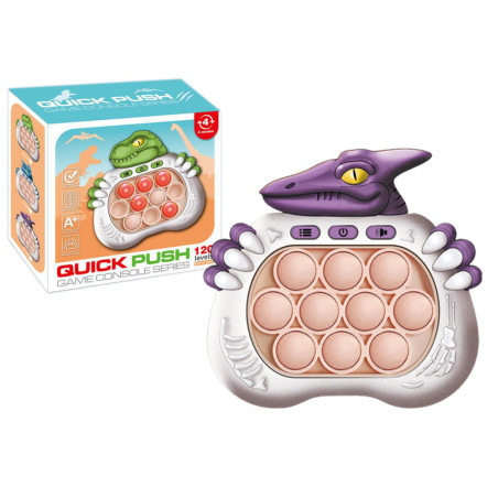 Sensorisk Dinosaurie Pop It Spel Med Batteridrivna Ljus och Ljud Lila