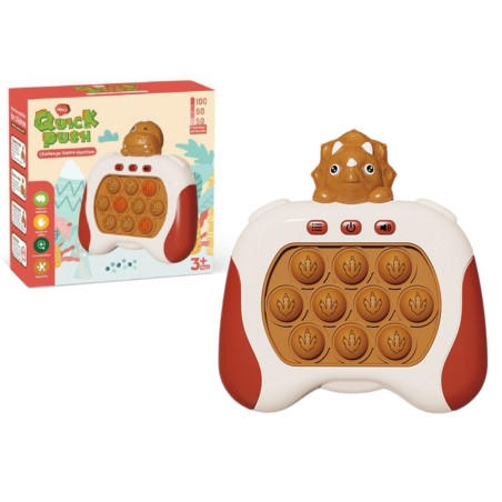 Sensorisk Triceratops Pop It Spel Med Ljus Och Ljud Batteridriven Brun