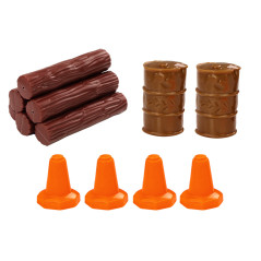 Lastbil med trä Blå Trailer 124 Balar Ljusljud