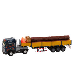 Lastbil med trä Blå Trailer 124 Balar Ljusljud