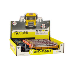 Lastbil med trä Blå Trailer 124 Balar Ljusljud