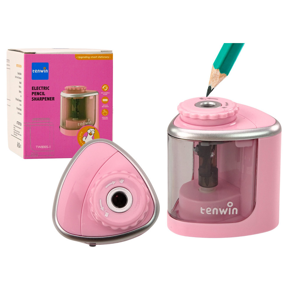 Elektrisk rosa pennvässare för färgpennor och blyertspennor 6-8 mm Elektrisk rosa pennvässare för färgpennor och blyertspennor 6-8 mm