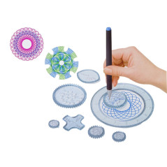 Geometriskt spirografset med cirklar, pennor och modellera, 28 delar.