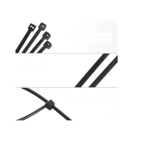 Kabelklämmor för kabelbuntar med draglås, kabelbindare, 250x3.6 mm.