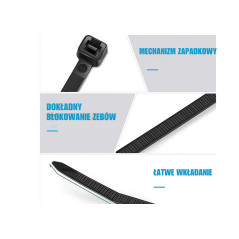 Kabelbuntband med spänne för kabeldragning, 300x4,8 mm.