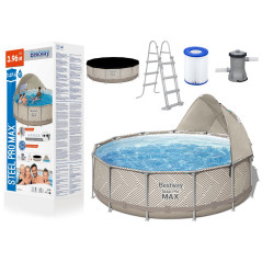 Pool med ram och baldakin tak 396 x 107 cm Bestway 561FY