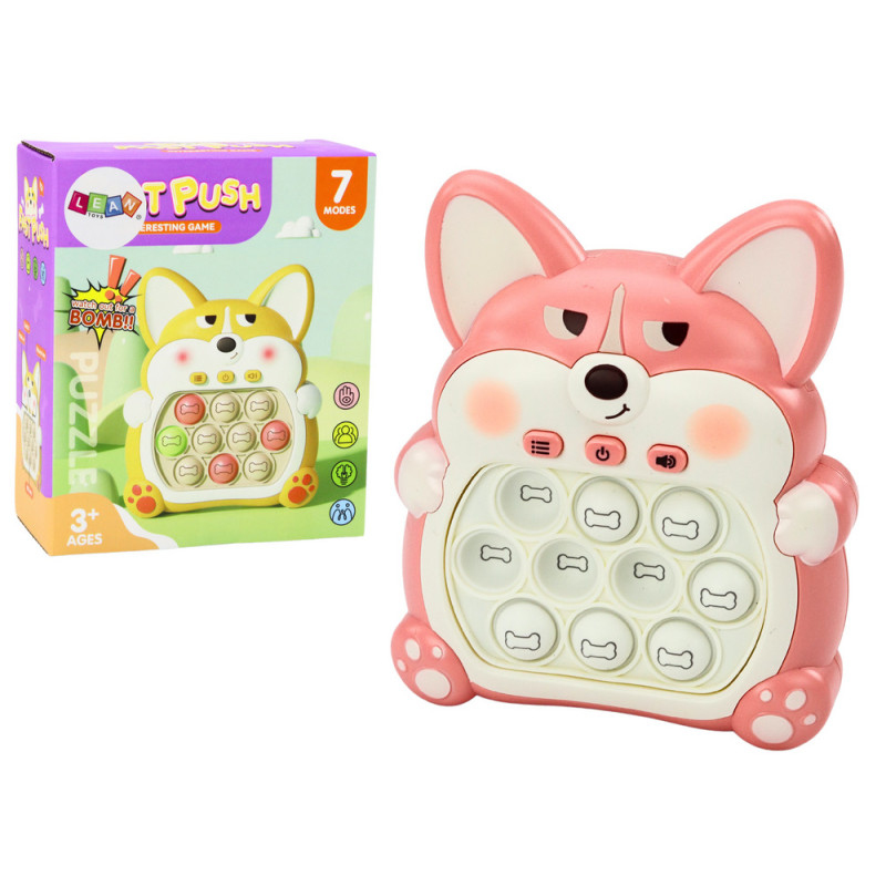 Arkadspelkonsol Pop-It Räv 7 Spelalternativ Rosa Sensorisk