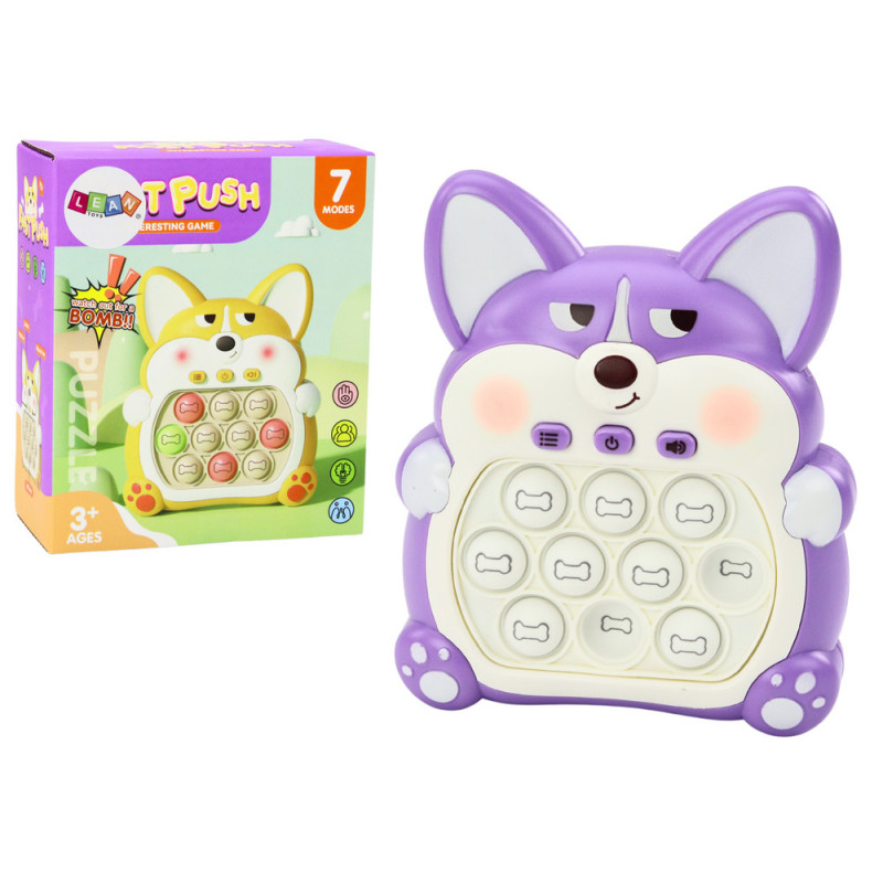 Arkadspelkonsolen Pop-It Fox med 7 spel lägen Lila Sensorisk