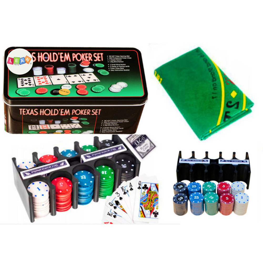 Spelkortset med 2 kortlekar, marker och spelbräde Spelkortset med 2 kortlekar, marker och spelbräde