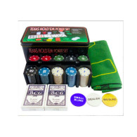 Spelkortset med 2 kortlekar, marker och spelbräde