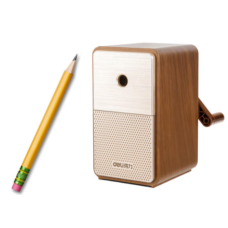 Slipmaskin med behållare och justerbara blad, brun