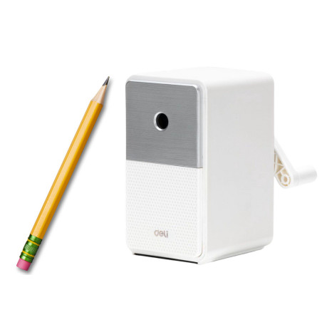 Skärbräda med behållare och bladjustering, vit