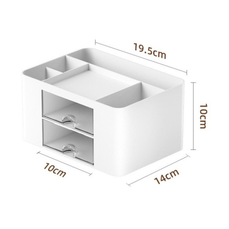 Organisatör för skrivbordsförvaring, lådor, vit