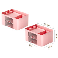 Organisatör för skrivbordsförvaring, lådor, rosa