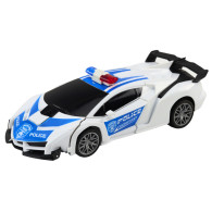 Bil RC-polisbil 2 i 1 Bilrobot Ljud Ljus