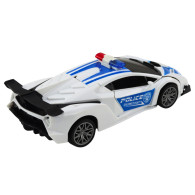 Bil RC-polisbil 2 i 1 Bilrobot Ljud Ljus