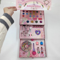 Set 3-i-1 för Nagelmakeup Smycken Smyckeskrin Rosa