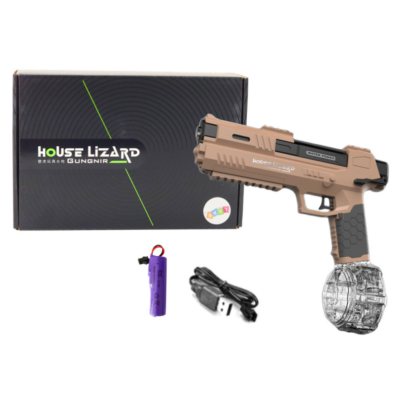 Pistol Vattenautomatiskt Vapen Brun Genomskinlig Behållare