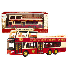 Dubbeldeckarbuss 142 Metall Röd Turbelys