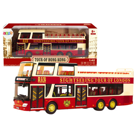 Dubbeldeckarbuss 142 Metall Röd Turbelys