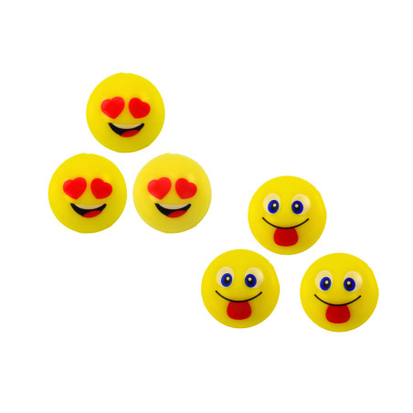 Set med Gummibollar Emoji Gula 6 st